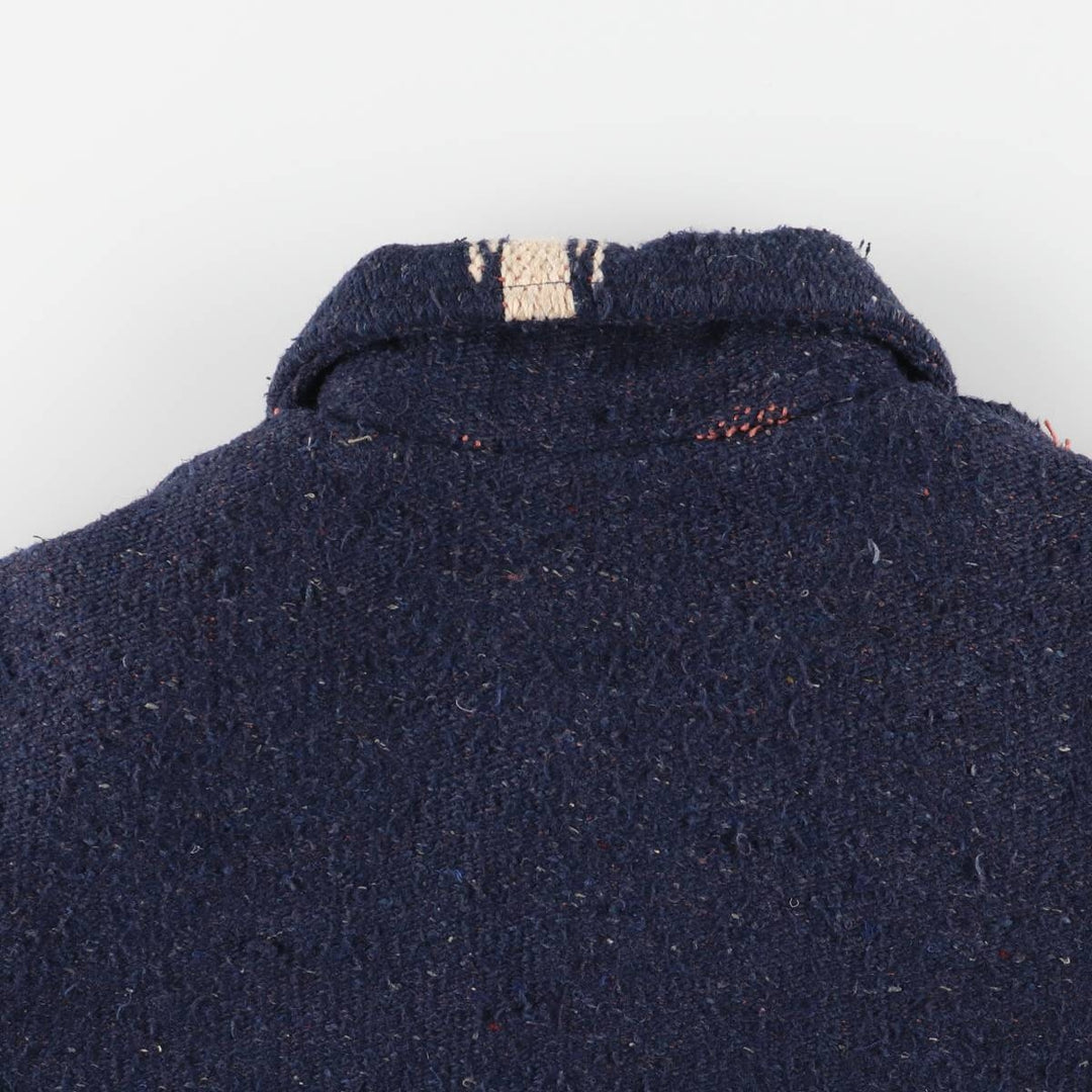 Vintage David James Native American Pattern wool jacket, made in the USA, men's size L. unclear navy blue type Vintage Second Hand