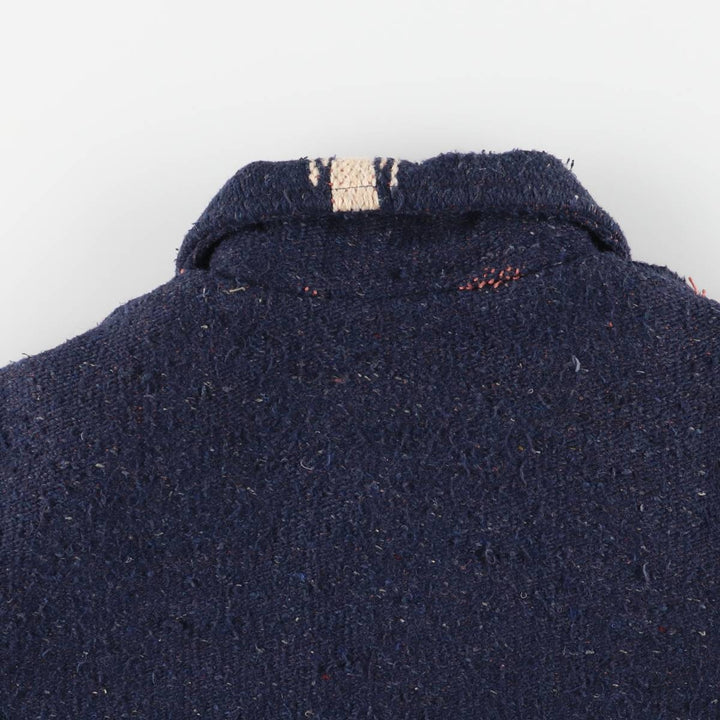 Vintage David James Native American Pattern wool jacket, made in the USA, men's size L. unclear navy blue type Vintage Second Hand