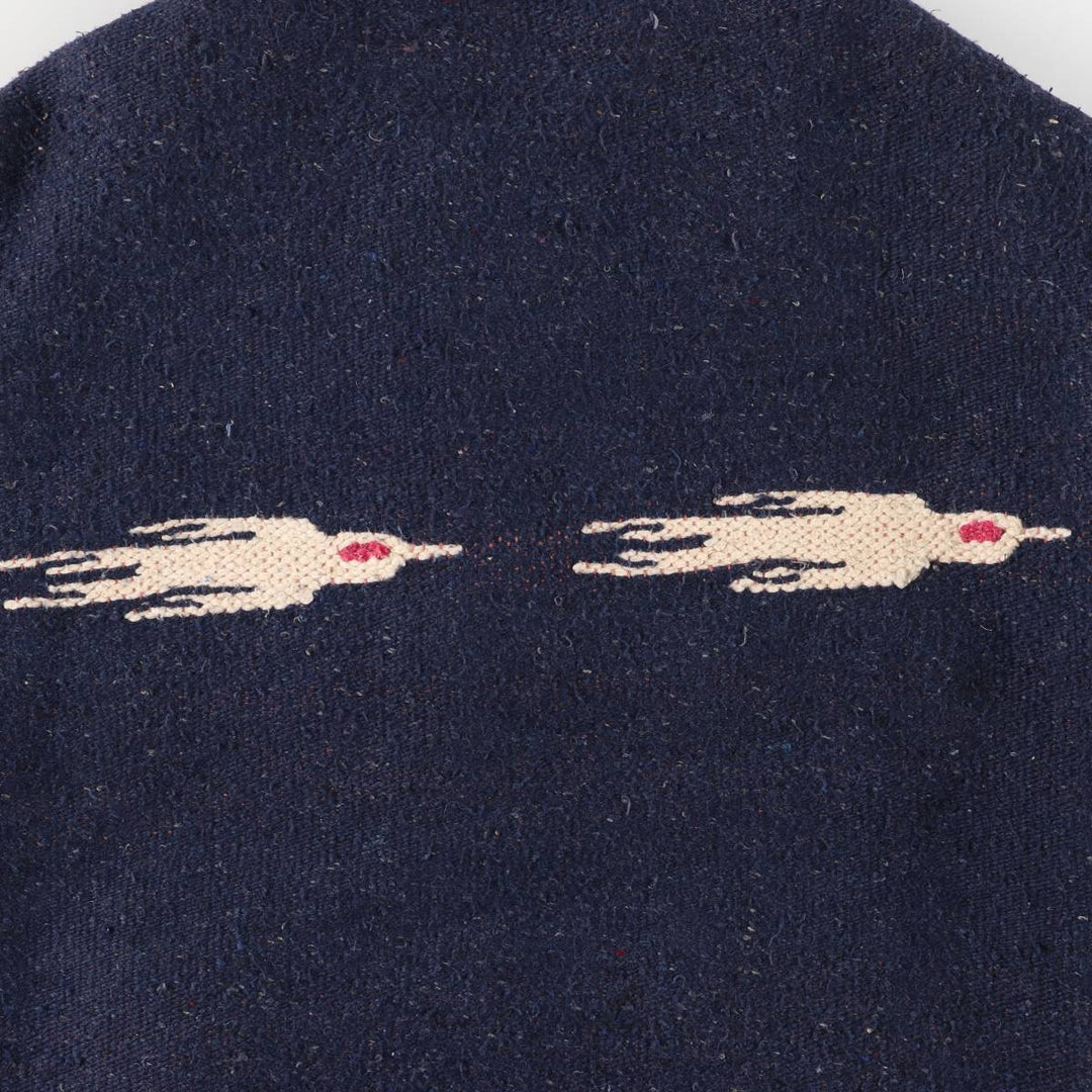 Vintage David James Native American Pattern wool jacket, made in the USA, men's size L. unclear navy blue type Vintage Second Hand