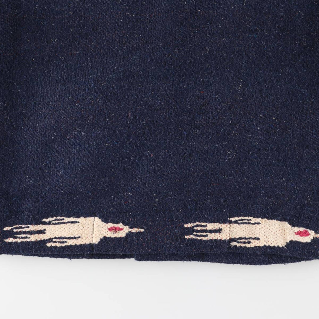 Vintage David James Native American Pattern wool jacket, made in the USA, men's size L. unclear navy blue type Vintage Second Hand