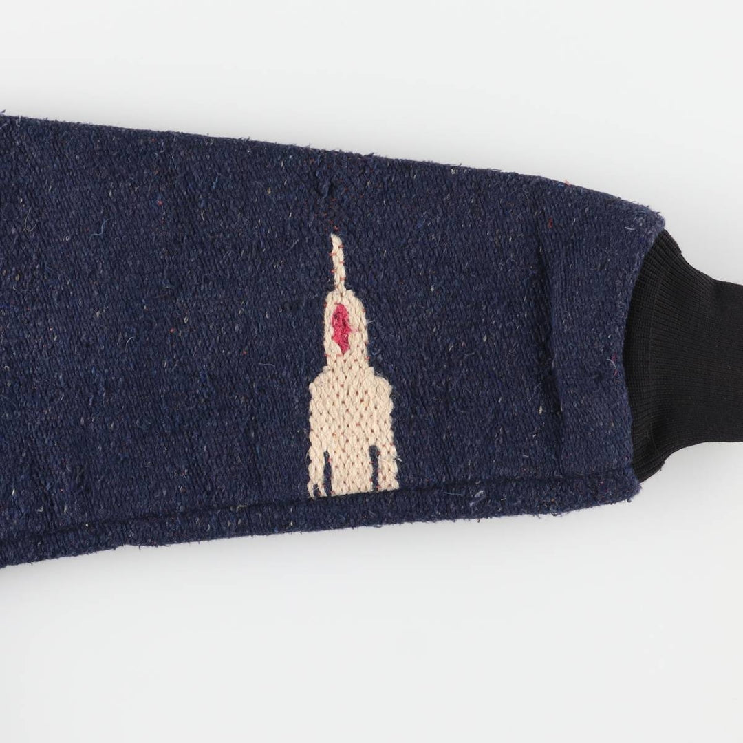 Vintage David James Native American Pattern wool jacket, made in the USA, men's size L. unclear navy blue type Vintage Second Hand