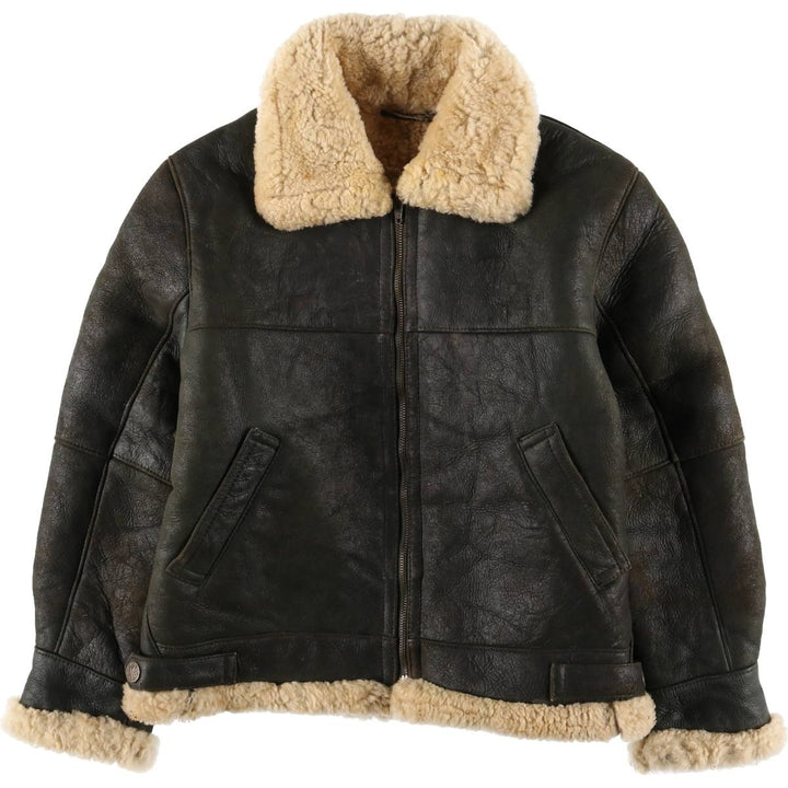 Walter Davoucci B-3 Type Sheepskin Mouton Flight Jacket, Women's Size Small Genuine Leather Sheepskin black type Vintage Second Hand