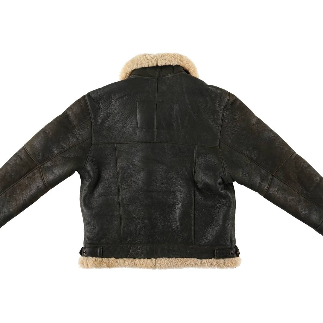 Walter Davoucci B-3 Type Sheepskin Mouton Flight Jacket, Women's Size Small Genuine Leather Sheepskin black type Vintage Second Hand