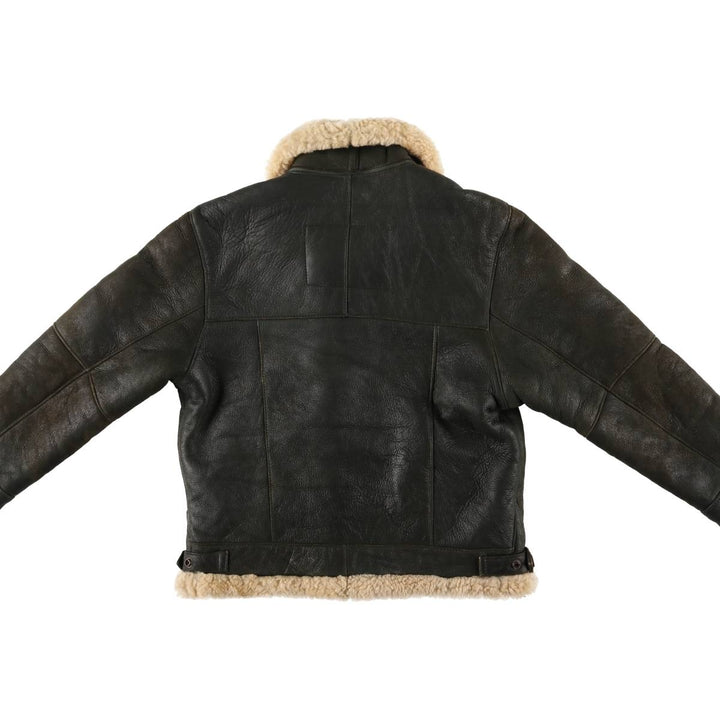 Walter Davoucci B-3 Type Sheepskin Mouton Flight Jacket, Women's Size Small Genuine Leather Sheepskin black type Vintage Second Hand