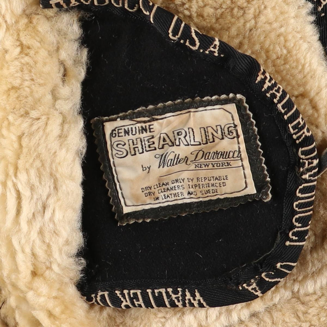 Walter Davoucci B-3 Type Sheepskin Mouton Flight Jacket, Women's Size Small Genuine Leather Sheepskin black type Vintage Second Hand