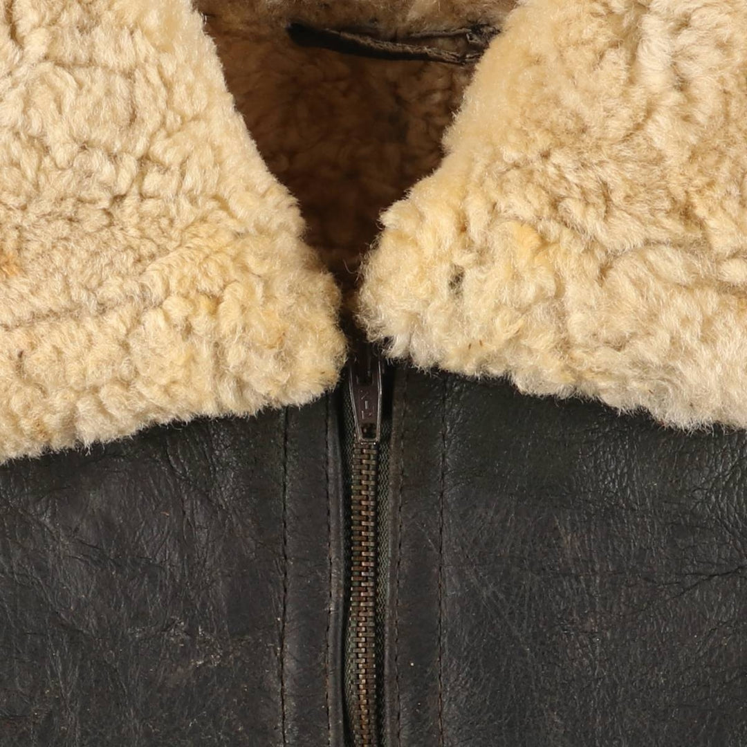 Walter Davoucci B-3 Type Sheepskin Mouton Flight Jacket, Women's Size Small Genuine Leather Sheepskin black type Vintage Second Hand