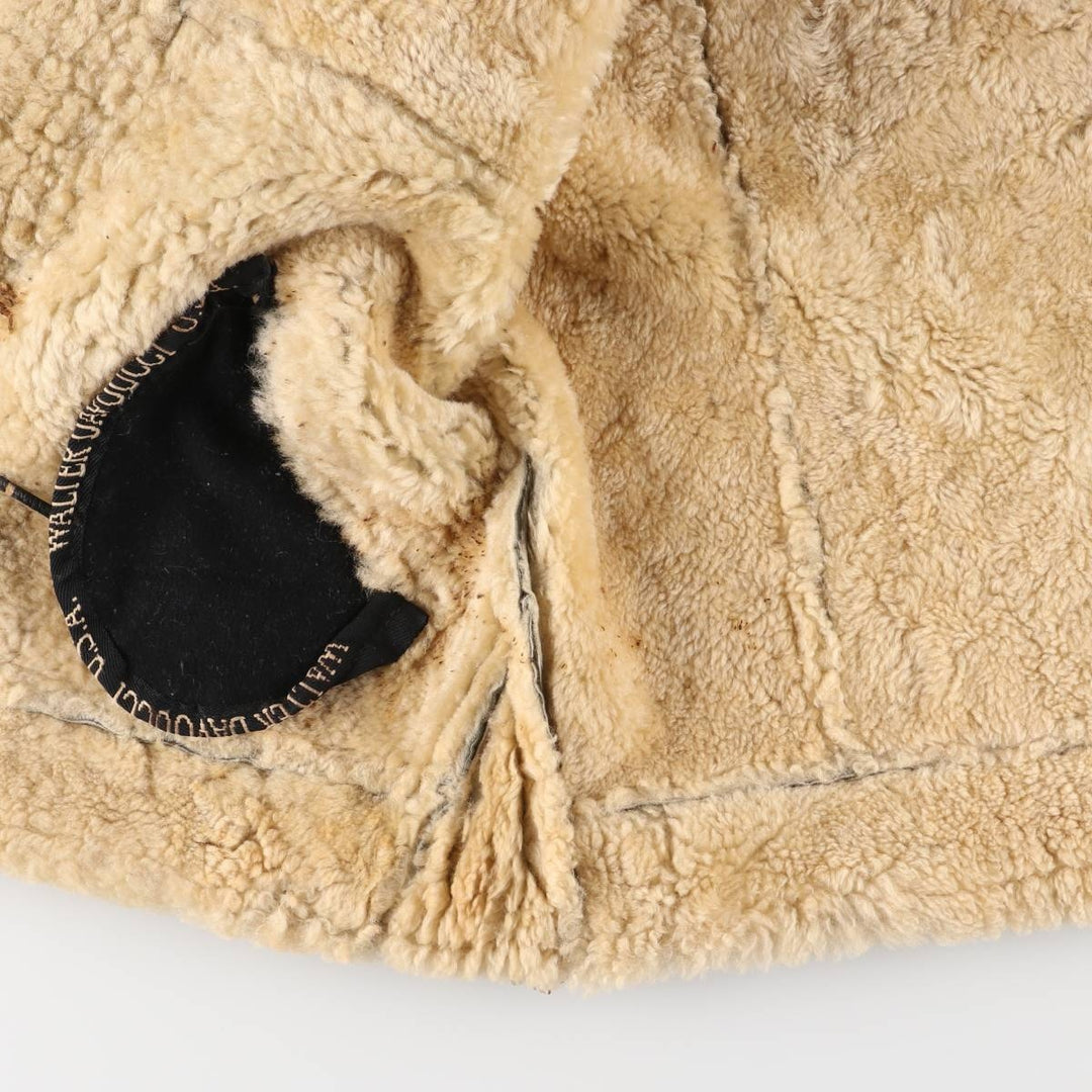 Walter Davoucci B-3 Type Sheepskin Mouton Flight Jacket, Women's Size Small Genuine Leather Sheepskin black type Vintage Second Hand