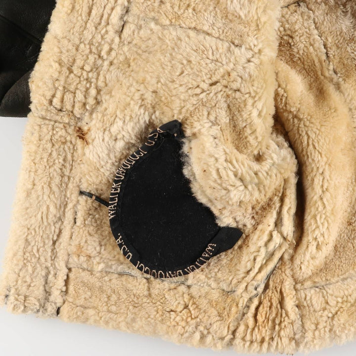 Walter Davoucci B-3 Type Sheepskin Mouton Flight Jacket, Women's Size Small Genuine Leather Sheepskin black type Vintage Second Hand