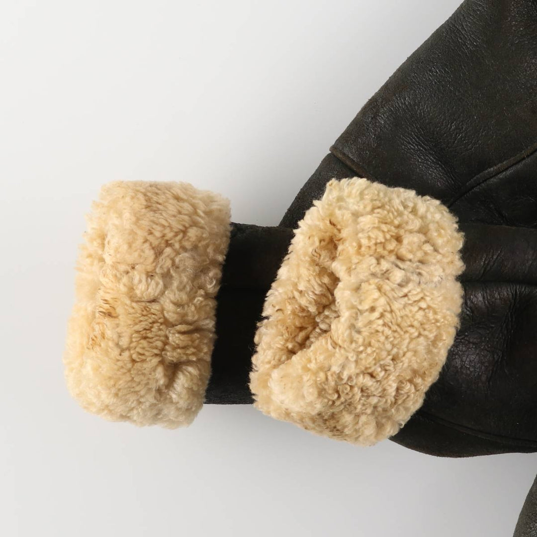 Walter Davoucci B-3 Type Sheepskin Mouton Flight Jacket, Women's Size Small Genuine Leather Sheepskin black type Vintage Second Hand