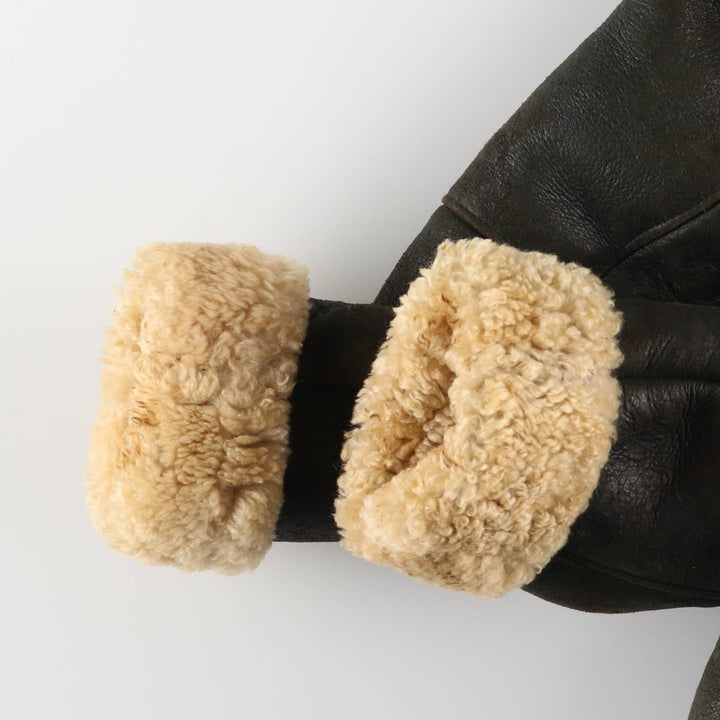 Walter Davoucci B-3 Type Sheepskin Mouton Flight Jacket, Women's Size Small Genuine Leather Sheepskin black type Vintage Second Hand