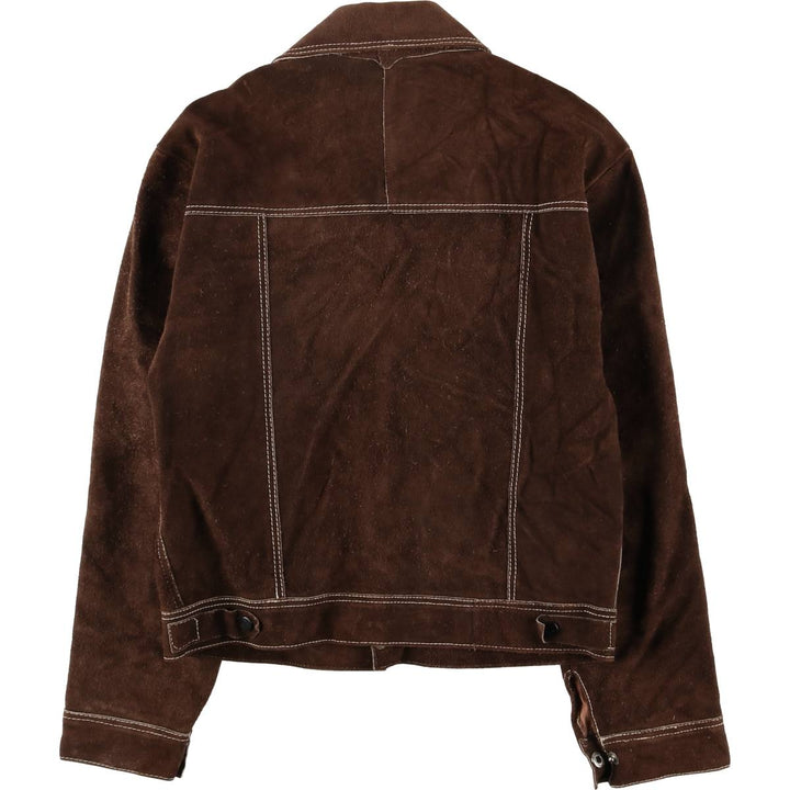 Suede leather jacket, women's size S unclear brown type Vintage Second Hand