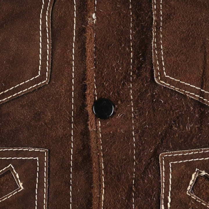 Suede leather jacket, women's size S unclear brown type Vintage Second Hand