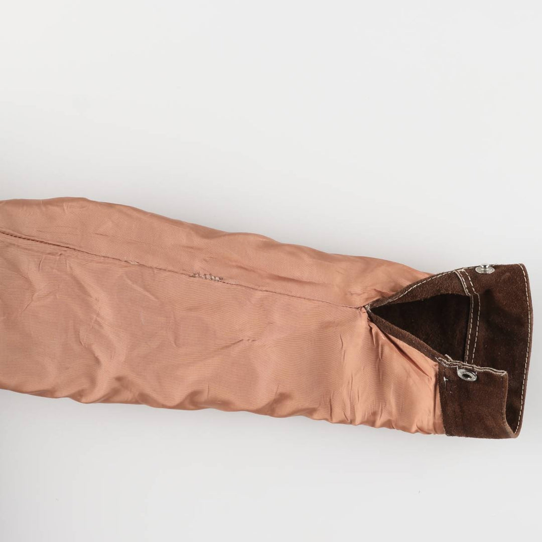 Suede leather jacket, women's size S unclear brown type Vintage Second Hand