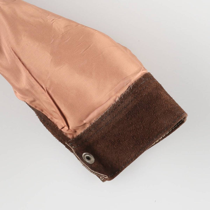 Suede leather jacket, women's size S unclear brown type Vintage Second Hand