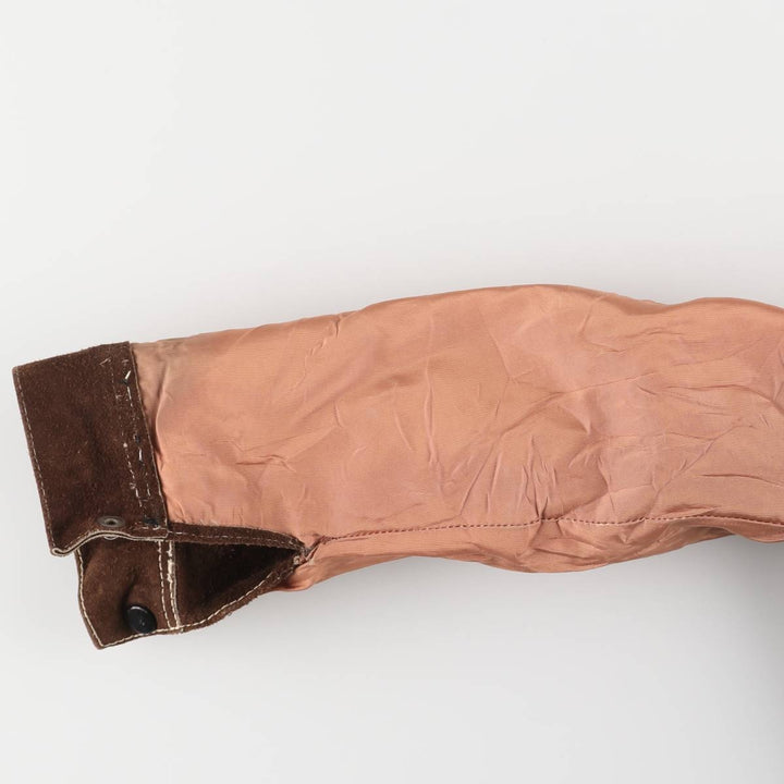 Suede leather jacket, women's size S unclear brown type Vintage Second Hand