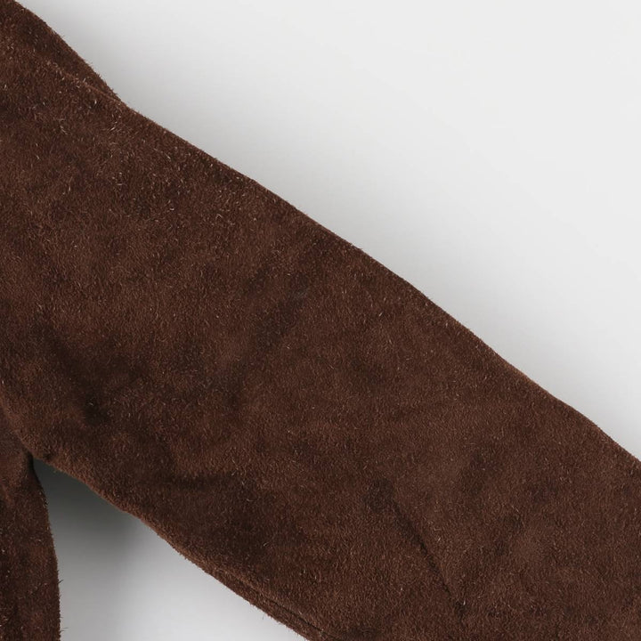 Suede leather jacket, women's size S unclear brown type Vintage Second Hand