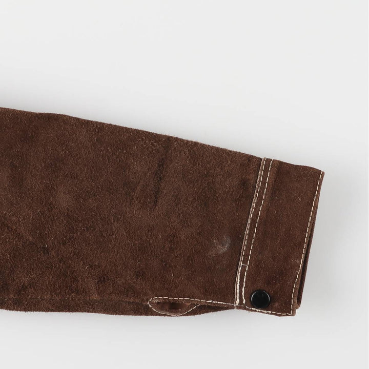 Suede leather jacket, women's size S unclear brown type Vintage Second Hand