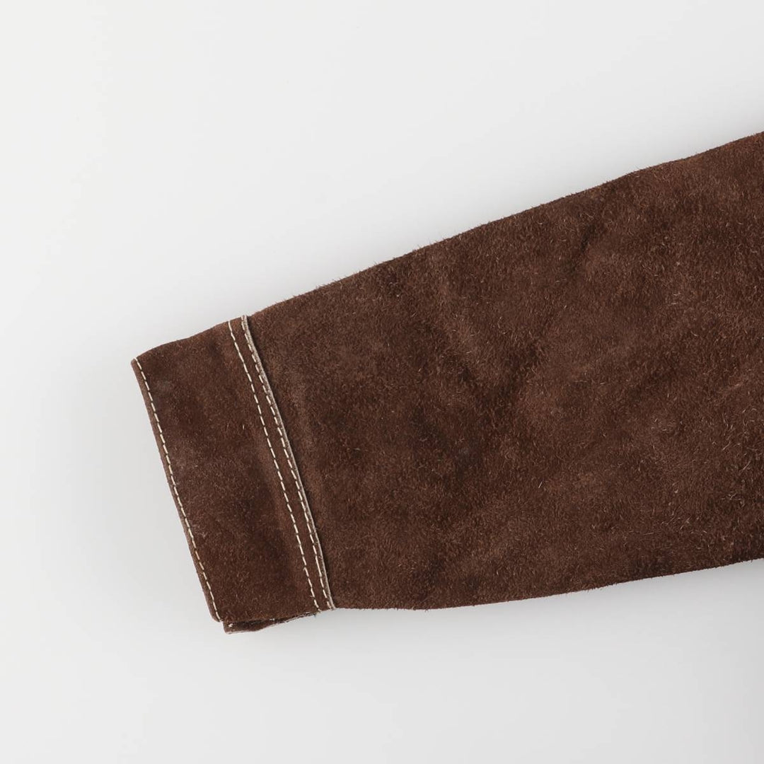 Suede leather jacket, women's size S unclear brown type Vintage Second Hand