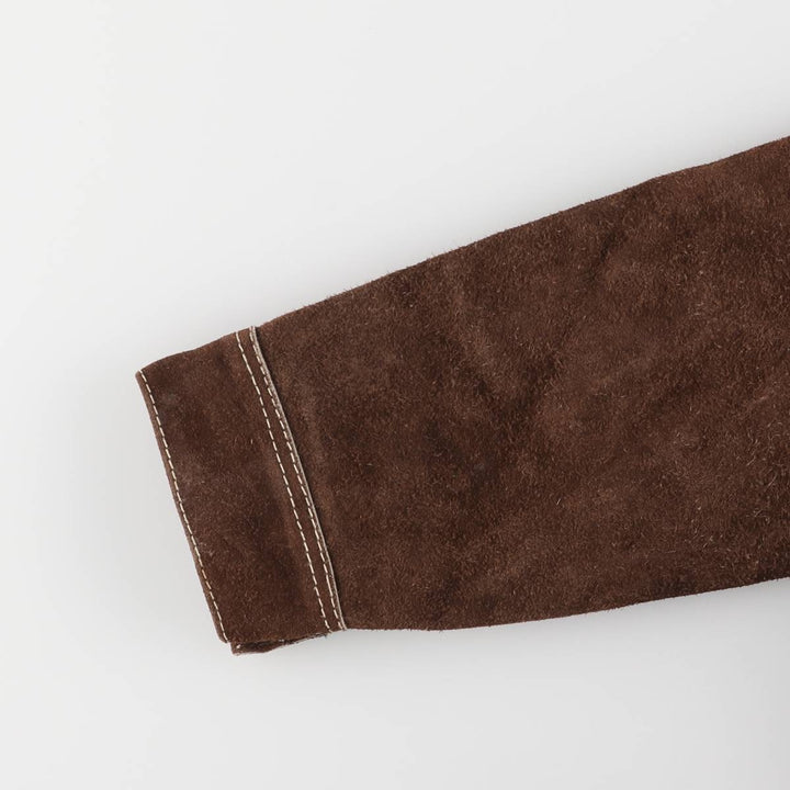 Suede leather jacket, women's size S unclear brown type Vintage Second Hand