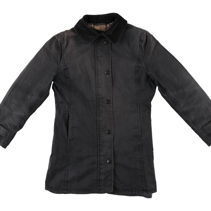 Barbour Waterproof and Breathable 3-Warrant Waxed Cotton Oiled Jacket, Women's Size Medium unclear black type Vintage Second Hand