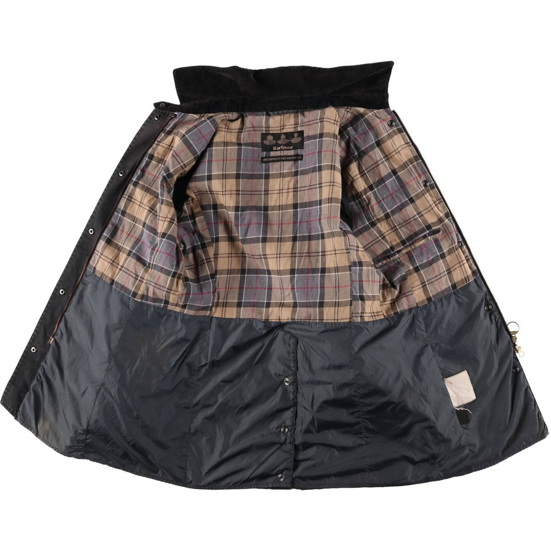 Barbour Waterproof and Breathable 3-Warrant Waxed Cotton Oiled Jacket, Women's Size Medium unclear black type Vintage Second Hand