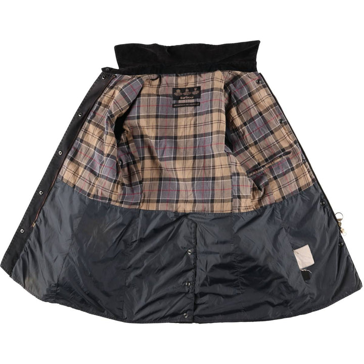 Barbour Waterproof and Breathable 3-Warrant Waxed Cotton Oiled Jacket, Women's Size Medium unclear black type Vintage Second Hand