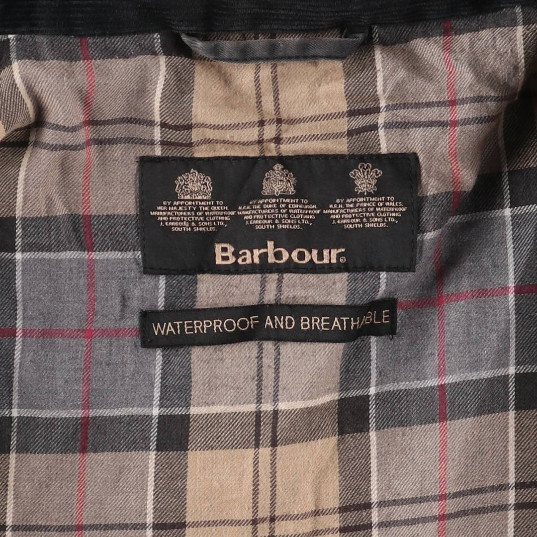 Barbour Waterproof and Breathable 3-Warrant Waxed Cotton Oiled Jacket, Women's Size Medium unclear black type Vintage Second Hand