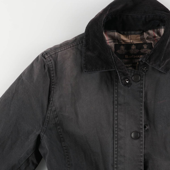 Barbour Waterproof and Breathable 3-Warrant Waxed Cotton Oiled Jacket, Women's Size Medium unclear black type Vintage Second Hand