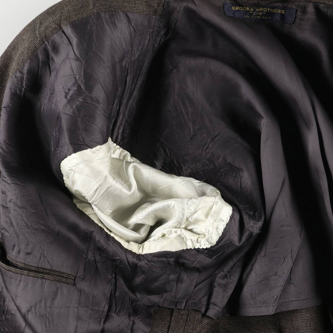 1980'S Brooks Brothers 346 Check Pattern Tailored Jacket, Men's Size Medium unclear brown type Vintage Second Hand