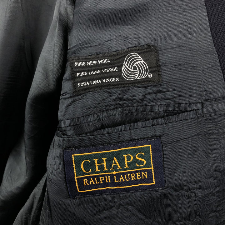 Ralph Lauren Chaps wool tailored jacket, made in Canada, men's size L wool navy blue type Vintage Second Hand