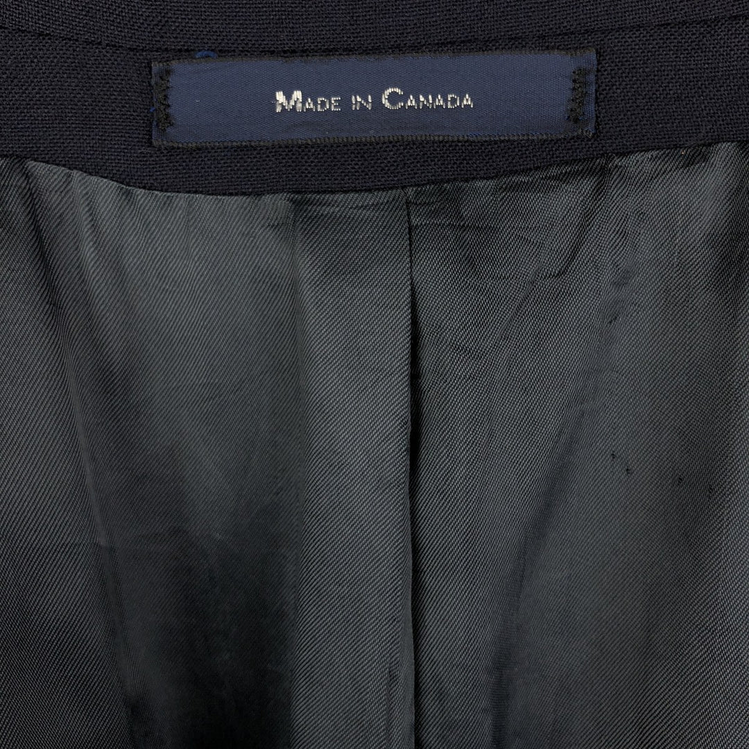 Ralph Lauren Chaps wool tailored jacket, made in Canada, men's size L wool navy blue type Vintage Second Hand