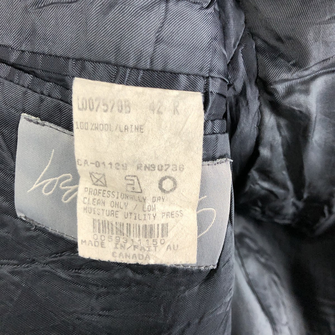 Ralph Lauren Chaps wool tailored jacket, made in Canada, men's size L wool navy blue type Vintage Second Hand