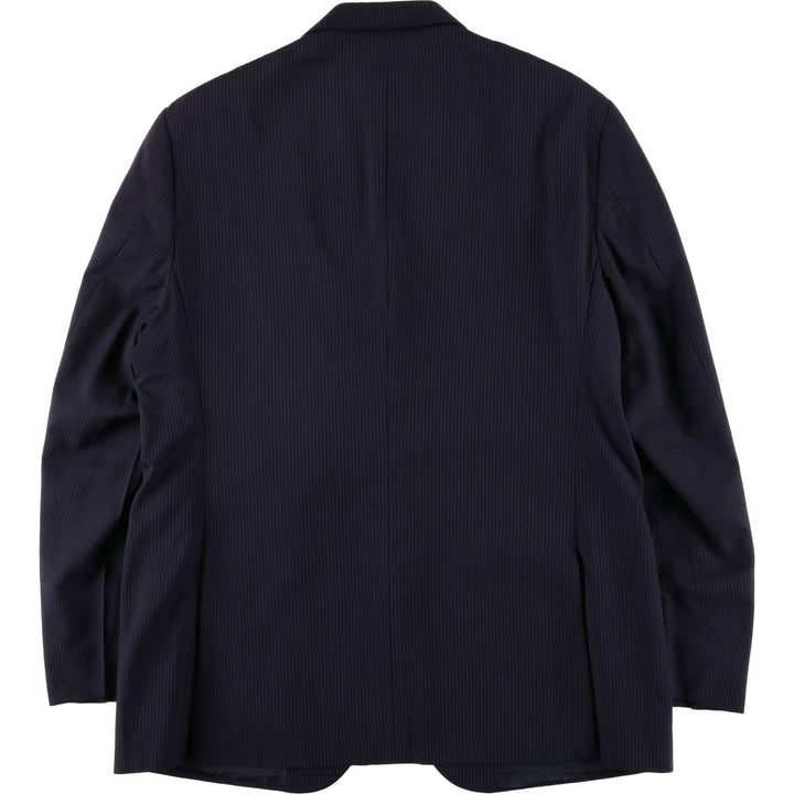 Ralph Lauren POLO by Ralph Lauren Striped Wool Tailored Jacket, Made in Italy, Men's Size L wool navy blue type Vintage Second Hand