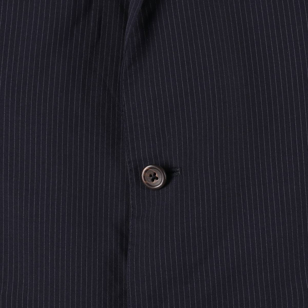 Ralph Lauren POLO by Ralph Lauren Striped Wool Tailored Jacket, Made in Italy, Men's Size L wool navy blue type Vintage Second Hand