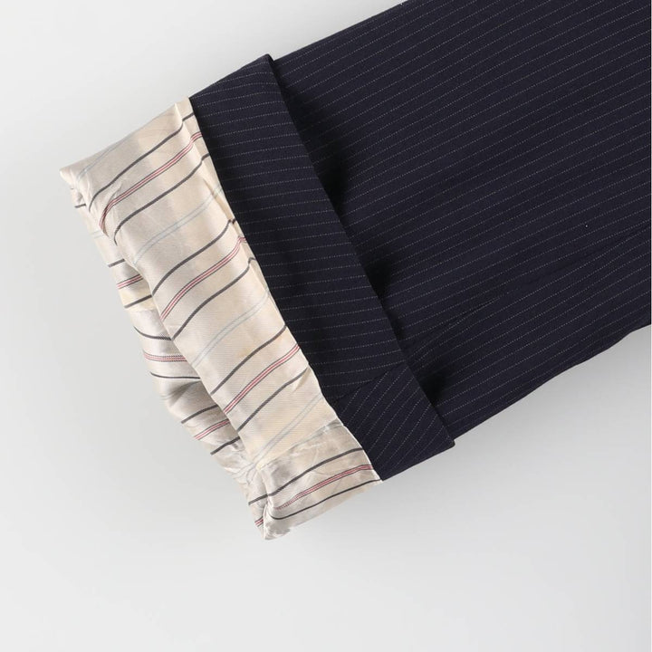 Ralph Lauren POLO by Ralph Lauren Striped Wool Tailored Jacket, Made in Italy, Men's Size L wool navy blue type Vintage Second Hand