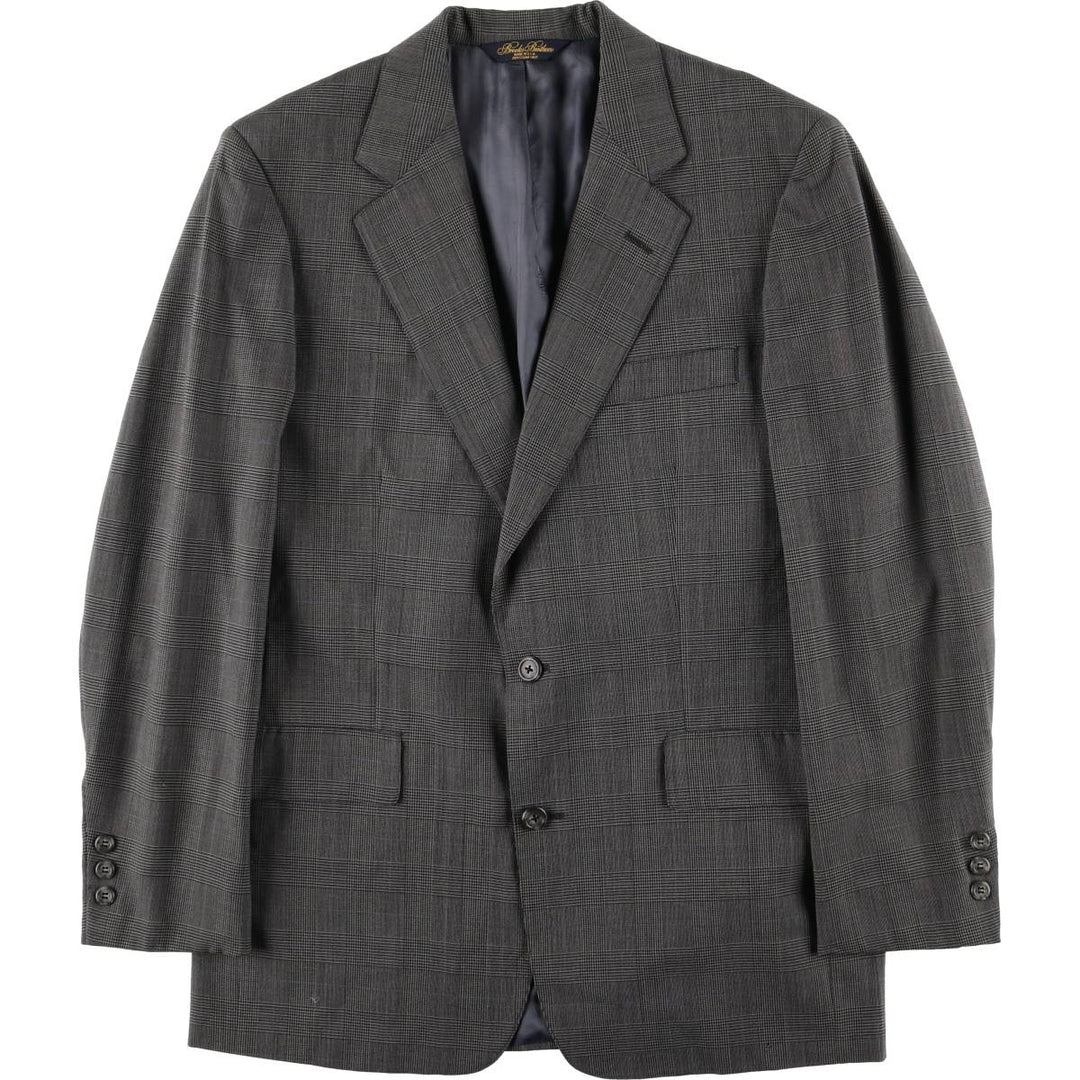 Brooks Brothers MAKERS BROOKSEASE Check Pattern Glen Plaid Tailored Jacket, Made in USA, Men's Size Medium unclear gray type Vintage Second Hand