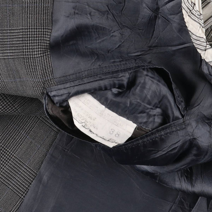 Brooks Brothers MAKERS BROOKSEASE Check Pattern Glen Plaid Tailored Jacket, Made in USA, Men's Size Medium unclear gray type Vintage Second Hand