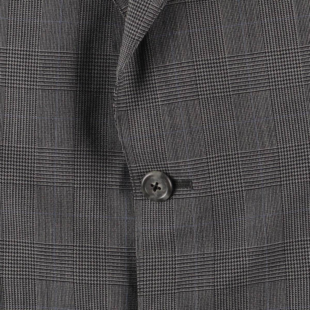 Brooks Brothers MAKERS BROOKSEASE Check Pattern Glen Plaid Tailored Jacket, Made in USA, Men's Size Medium unclear gray type Vintage Second Hand