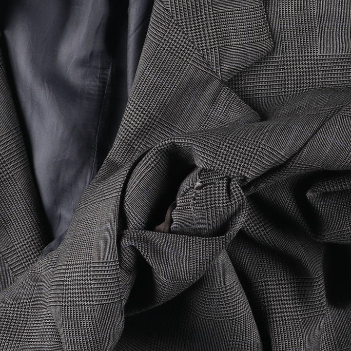 Brooks Brothers MAKERS BROOKSEASE Check Pattern Glen Plaid Tailored Jacket, Made in USA, Men's Size Medium unclear gray type Vintage Second Hand