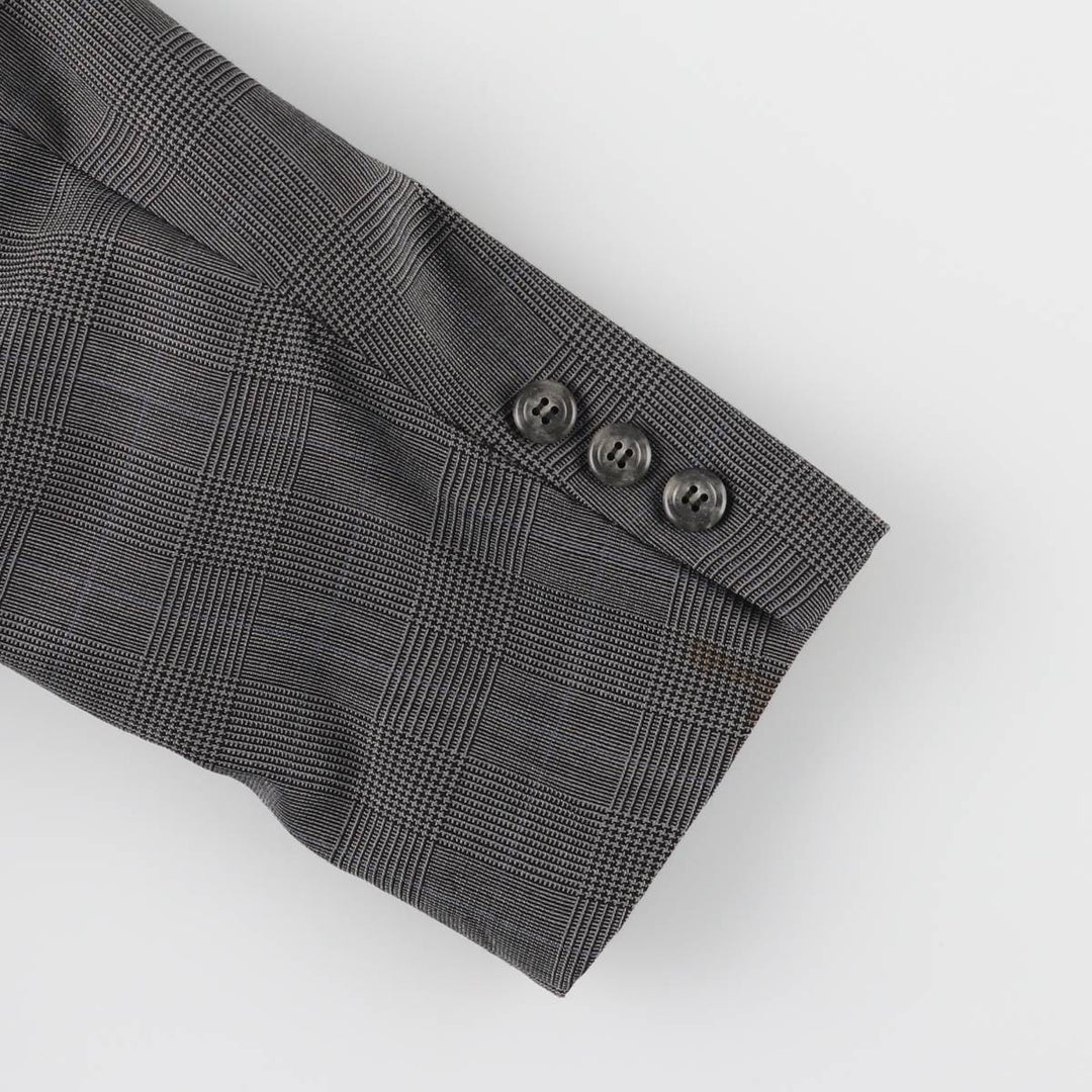 Brooks Brothers MAKERS BROOKSEASE Check Pattern Glen Plaid Tailored Jacket, Made in USA, Men's Size Medium unclear gray type Vintage Second Hand