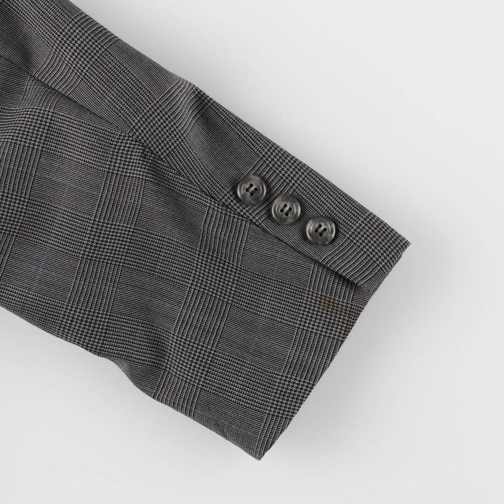 Brooks Brothers MAKERS BROOKSEASE Check Pattern Glen Plaid Tailored Jacket, Made in USA, Men's Size Medium unclear gray type Vintage Second Hand