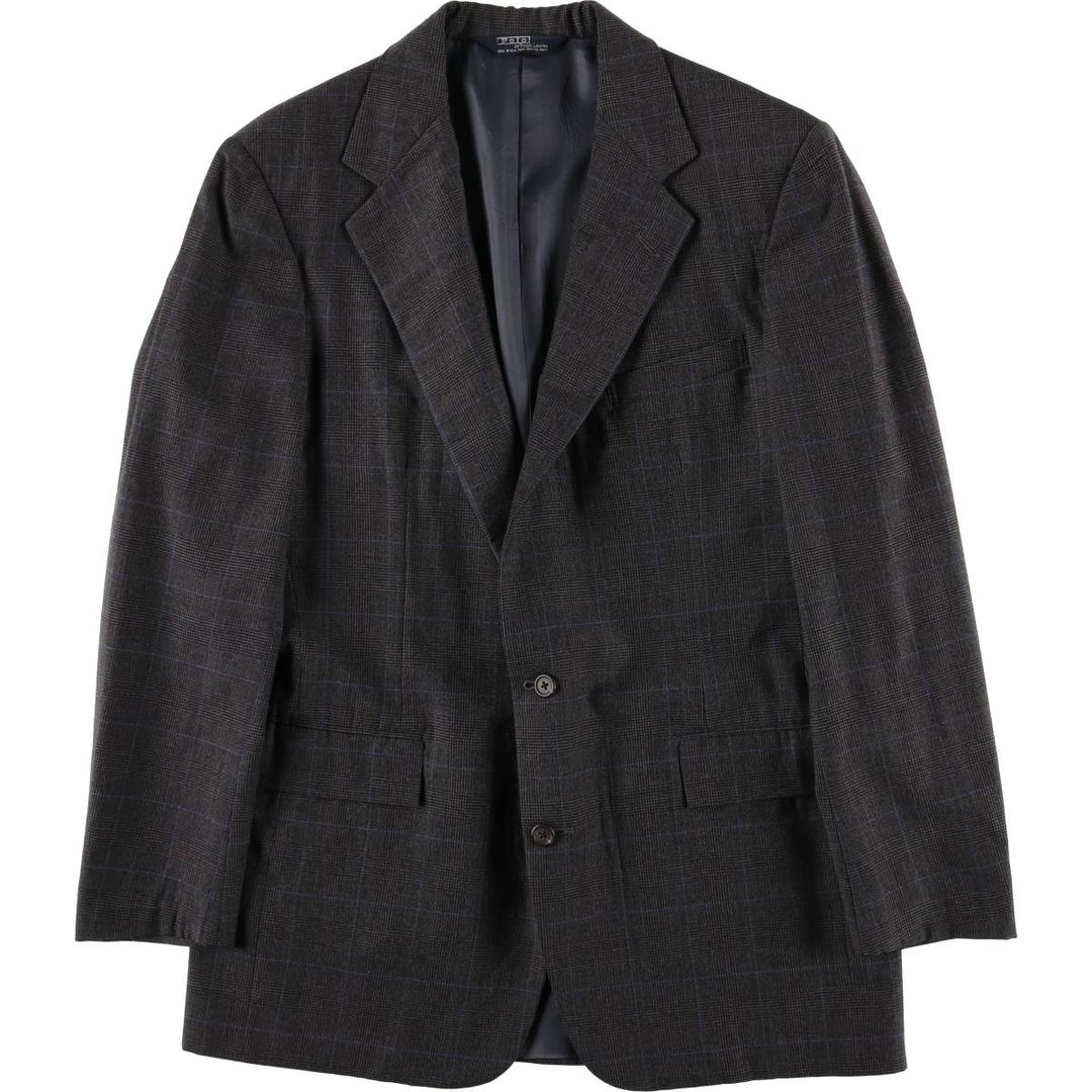 90'S Polo by Ralph Lauren Check Pattern Glen Plaid Tailored Jacket, Made in USA, Men's Size L unclear gray type Vintage Second Hand
