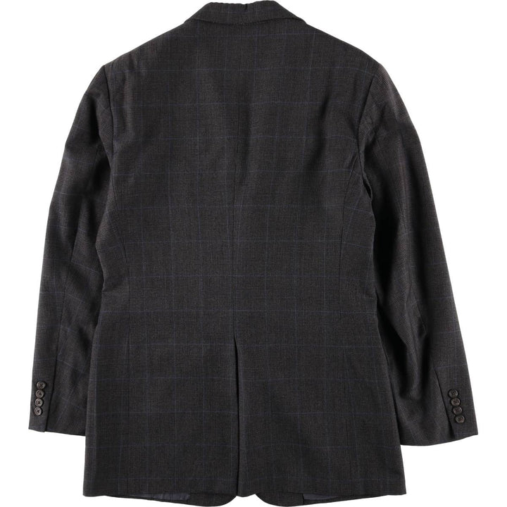 90'S Polo by Ralph Lauren Check Pattern Glen Plaid Tailored Jacket, Made in USA, Men's Size L unclear gray type Vintage Second Hand