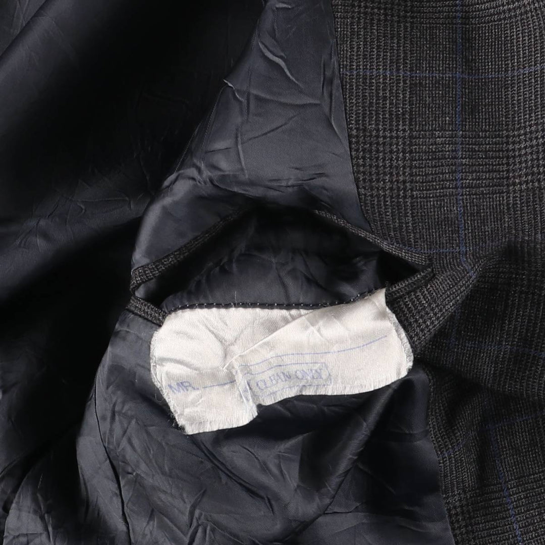 90'S Polo by Ralph Lauren Check Pattern Glen Plaid Tailored Jacket, Made in USA, Men's Size L unclear gray type Vintage Second Hand