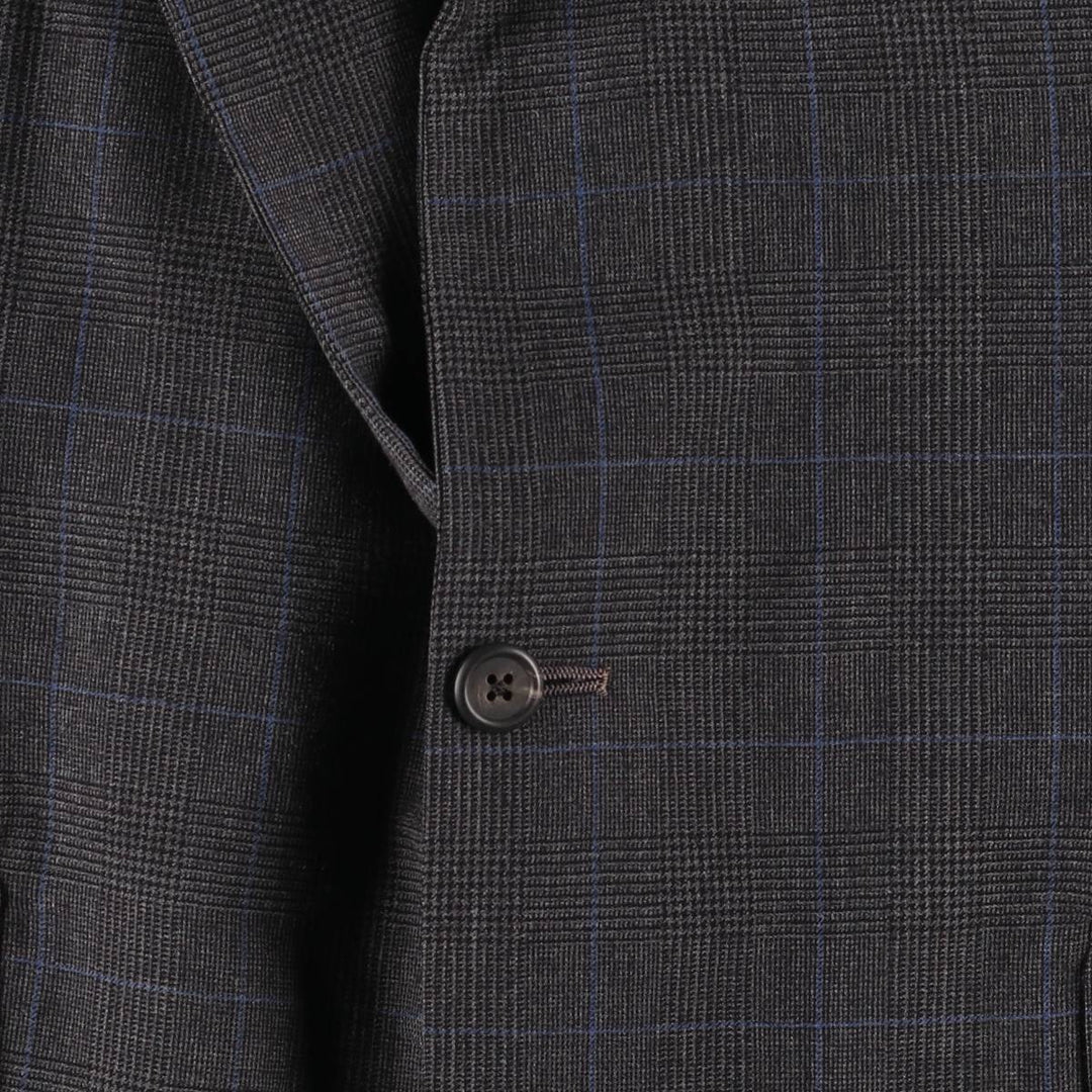 90'S Polo by Ralph Lauren Check Pattern Glen Plaid Tailored Jacket, Made in USA, Men's Size L unclear gray type Vintage Second Hand