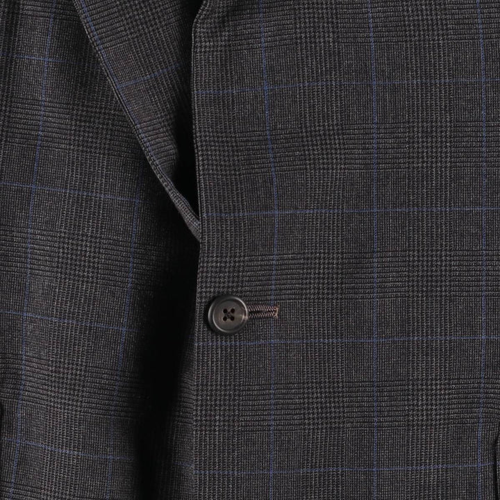 90'S Polo by Ralph Lauren Check Pattern Glen Plaid Tailored Jacket, Made in USA, Men's Size L unclear gray type Vintage Second Hand