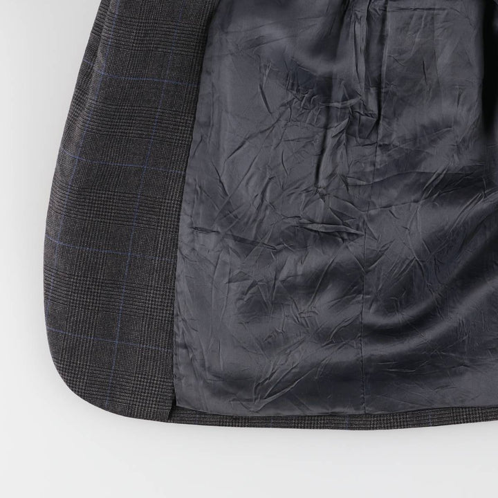 90'S Polo by Ralph Lauren Check Pattern Glen Plaid Tailored Jacket, Made in USA, Men's Size L unclear gray type Vintage Second Hand