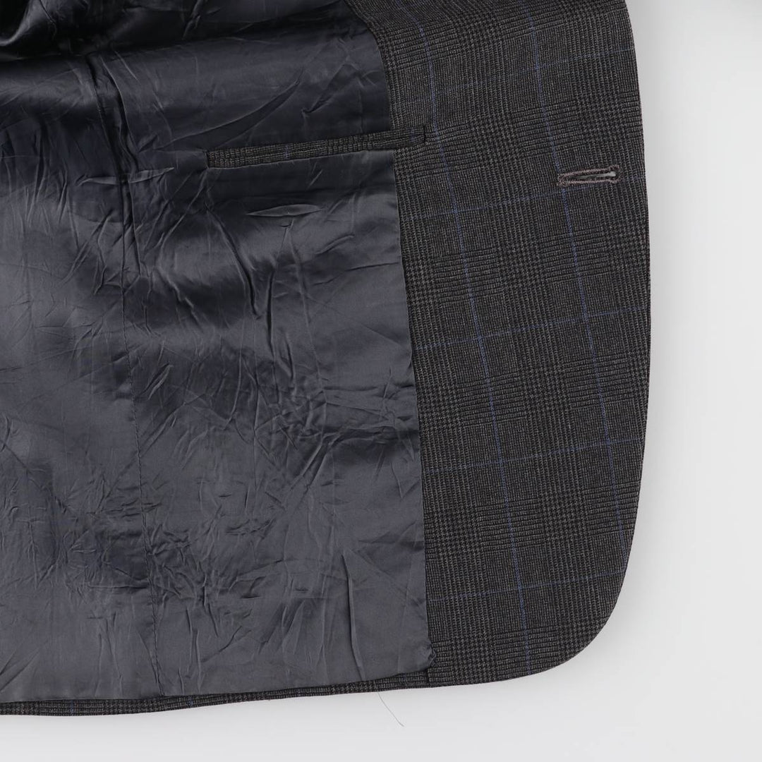 90'S Polo by Ralph Lauren Check Pattern Glen Plaid Tailored Jacket, Made in USA, Men's Size L unclear gray type Vintage Second Hand