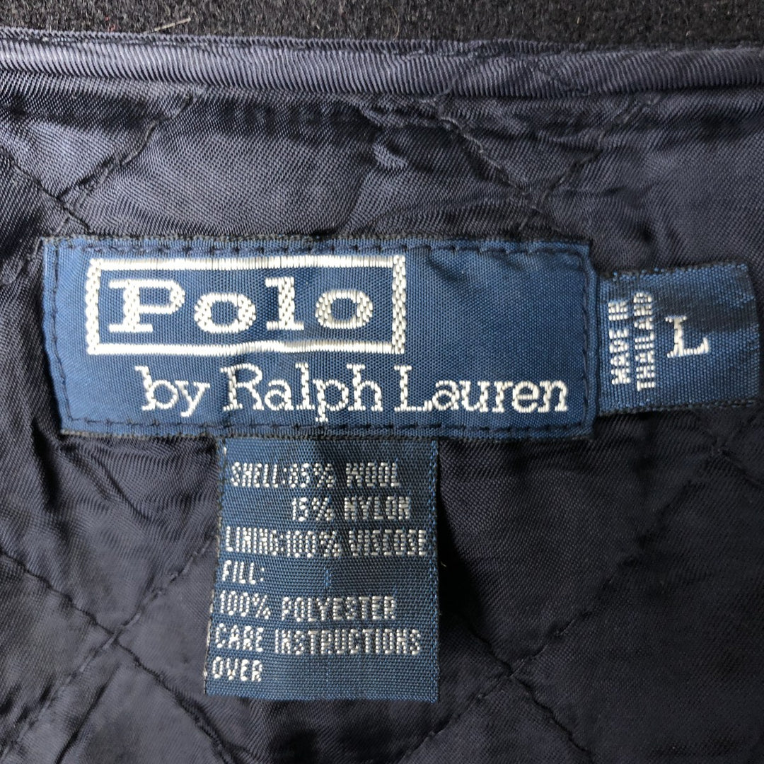 Ralph Lauren Chaps wool tailored jacket, made in Canada, men's size L wool Charcoal Vintage Second Hand