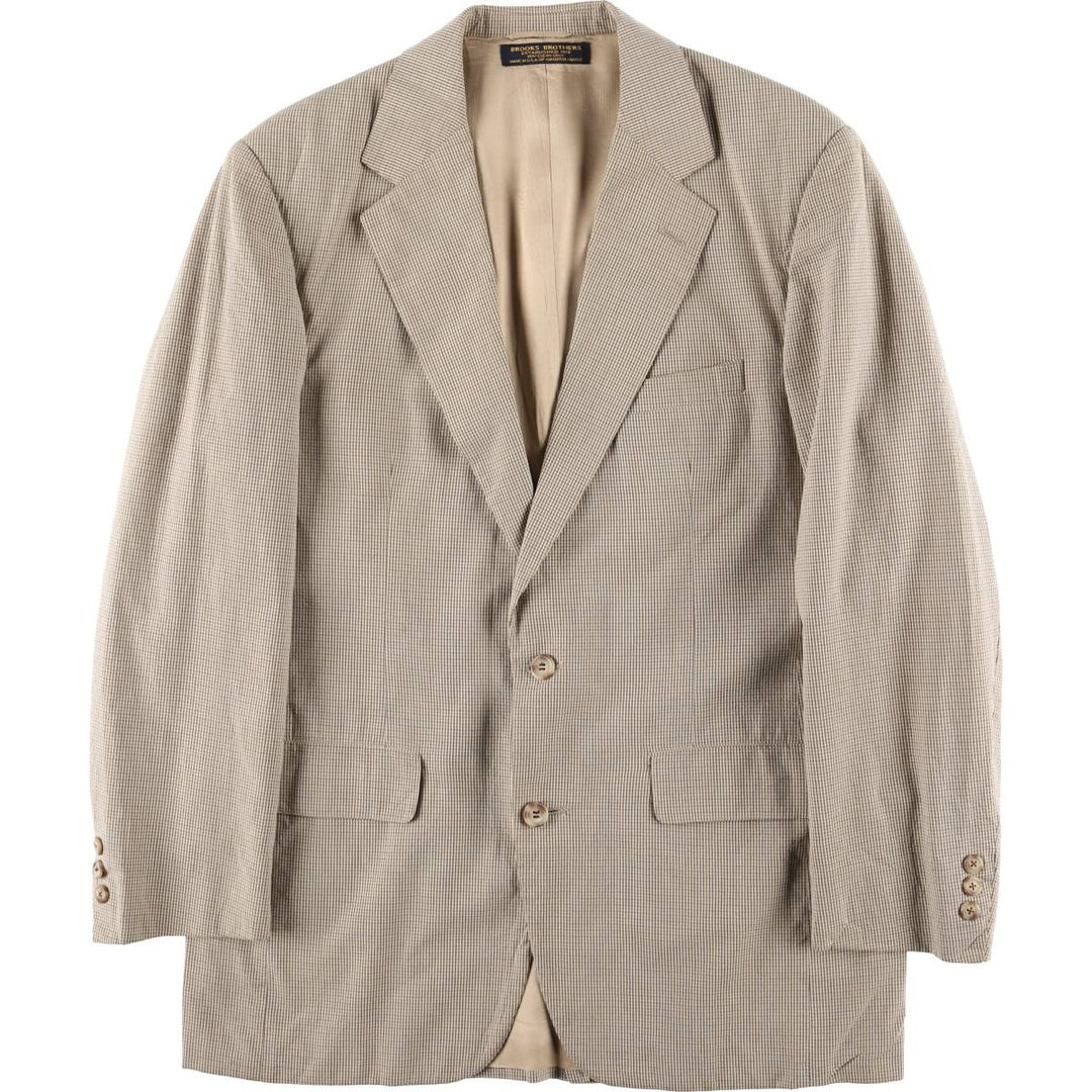 1980'S Brooks Brothers Check Pattern Tailored Jacket, Made in USA, Men's Size L unclear Beige type Vintage Second Hand